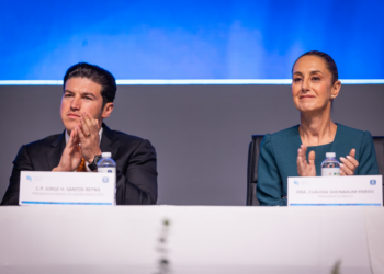 Acuden Claudia Sheinbaum y Samuel García a toma de protesta de la CAINTRA