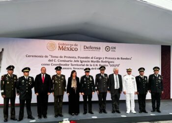 Asiste secretario general de Gobierno a ceremonia de toma de protesta del coordinador territorial de la Guardia Nacional en la Región Golfo