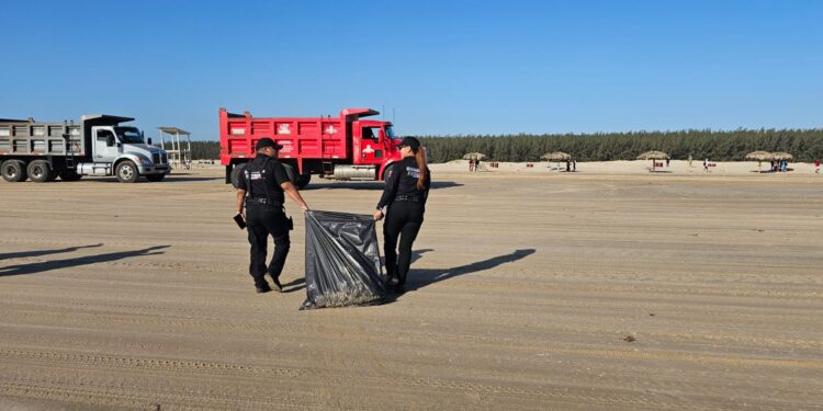 Participa Guardia Estatal en “Limpiazo Playa Tesoro Altamira”