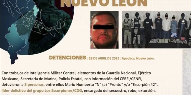 Destaca Gobierno Federal detenciones clave en Nuevo León
