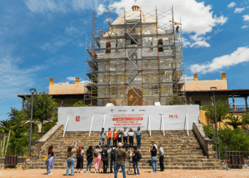 Presenta Gobierno de NL avance del 50 por ciento en restauración de la fachada de El Obispado