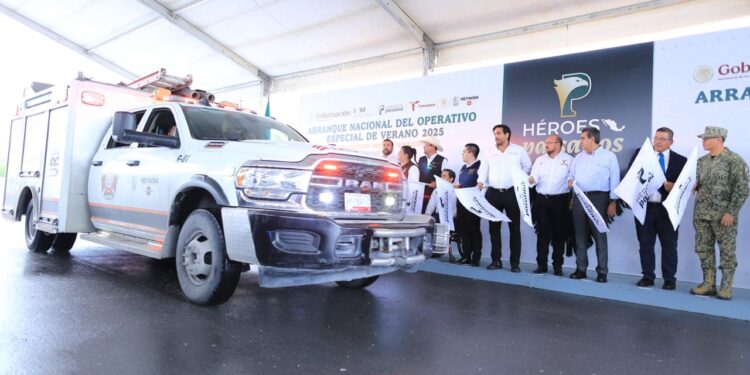 Dan banderazo de arranque nacional al Operativo Especial de Verano Héroes Paisanos 2025 en Tamaulipas