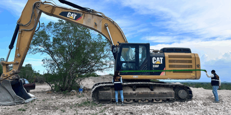 Secretaría de Medio Ambiente reimpone suspensión y asegura maquinaria por quebrantamiento de sellos en Pesquería