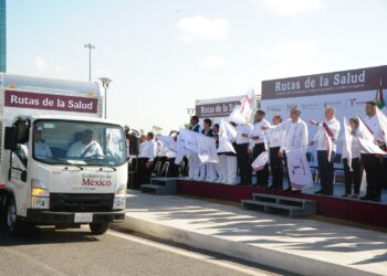 Da Américo banderazo histórico a las Rutas de la Salud en Tamaulipas; garantizan abasto de medicamentos