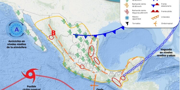Prevén lluvias por ingreso del Frente Frío No. 4 en Tamaulipas a partir del jueves; persistirán altas temperaturas