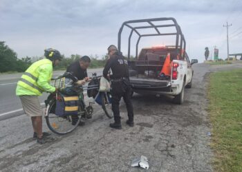Ciclistas constatan seguridad y presencia policial en carreteras de Tamaulipas