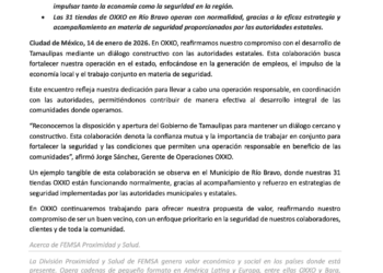 OXXO refuerza coordinación en seguridad y operación en Tamaulipas