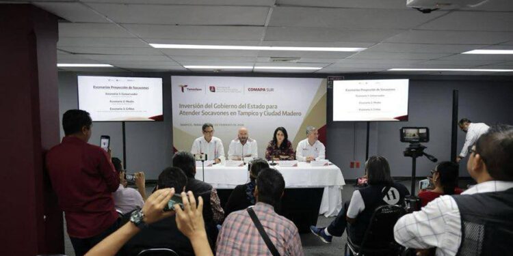 Destina Gobierno de Tamaulipas 105 millones de pesos para atender problemática de socavones en Tampico y Ciudad Madero