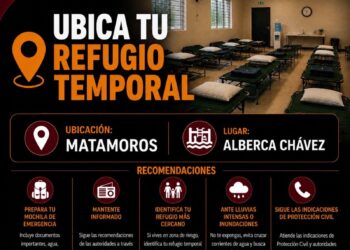 Habilita Protección Civil refugios temporales en Reynosa, Matamoros y Río Bravo ante condiciones meteorológicas