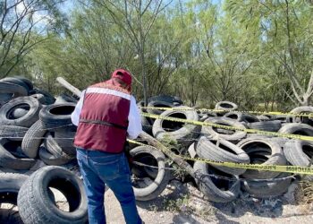 Clausuran predio con llantas abandonadas en Reynosa
